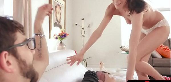  Slutty stepmom tries to end the relationship with her stepson but could not resist his massive cock and decides to give him one last suck job